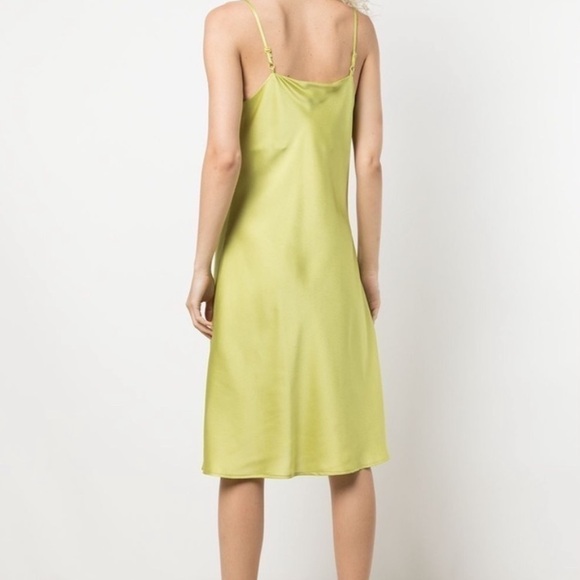 Apparis Carmen Satin Slip Mini Dress in Green Yellow - Picture 2 of 5